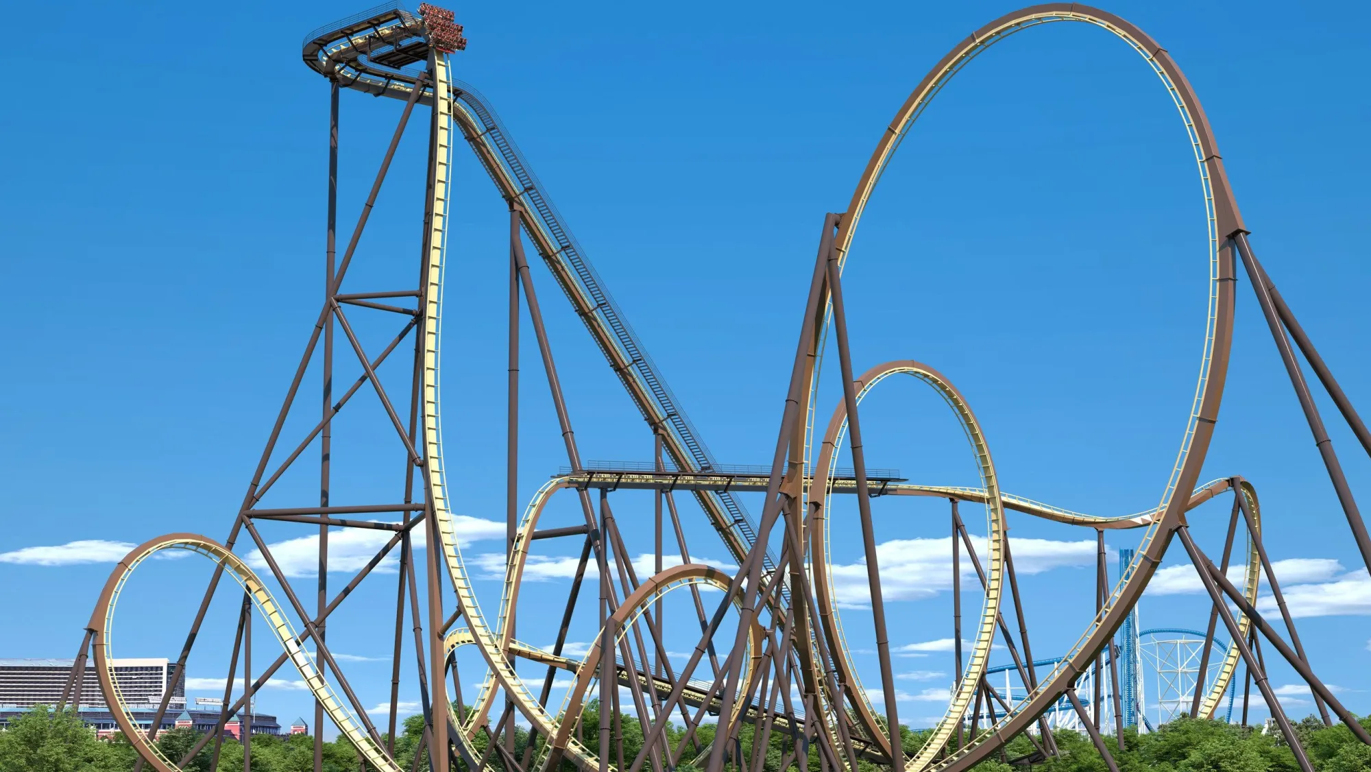 The Colossal Loop Coaster Tormenta Rendering 1